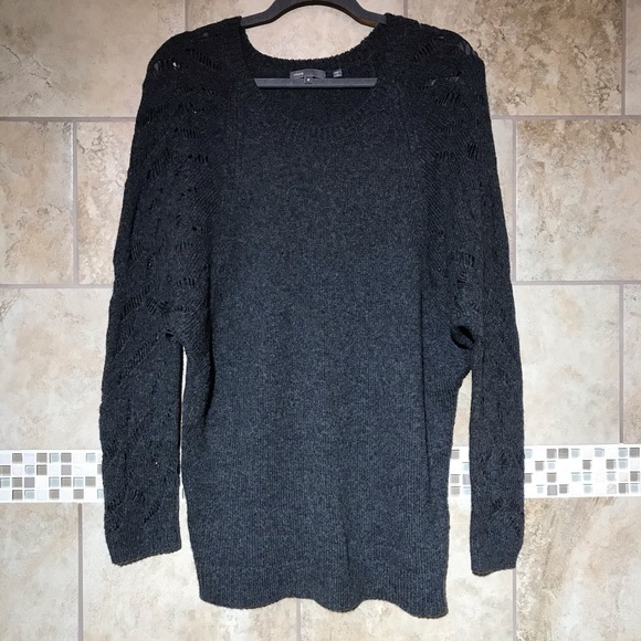 Vince Sweaters - Vince Grey Crew Neck Sweater M Merino Wool